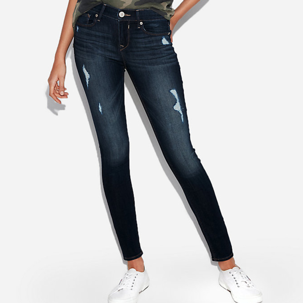 Express Mid Rise Ripped Jean Legging